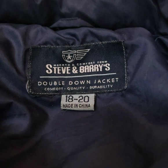 Steve & Barry's Double Down Juniors 18-20 Blue Puffer Full Zip Jacket Coat Unsex - Picture 10 of 11